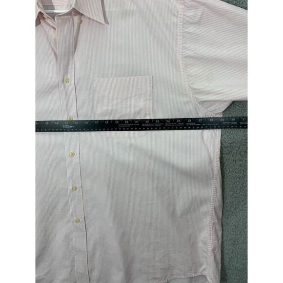 PENINSULA CLUB 2XL 18-18.5 80's Two Ply 100% Combed Cotton Pink Dress Shirt FLAW - Picture 8 of 10